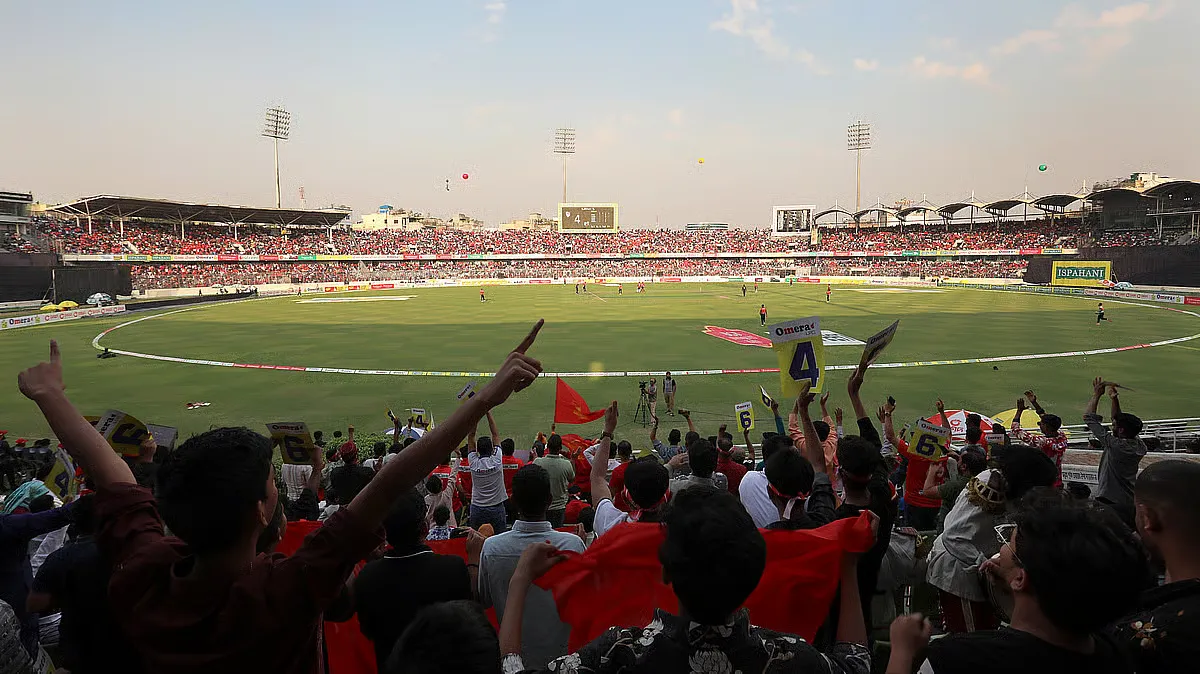 Bangladesh Premier League (BPL) cricket match under floodlights at Mirpur Stadium