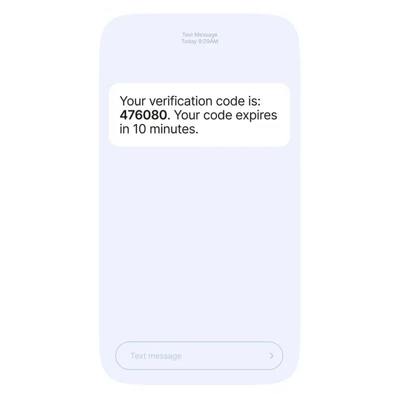 Two-factor authentication OTP verification screen for EK333 account security