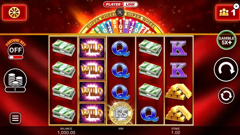 Free spins promotional prize wheel with gold multipliers and bonus credit
