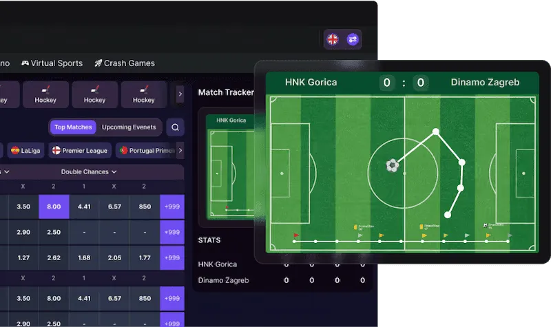 In-play live sports betting terminal with real-time field visualizer and dynamic odds