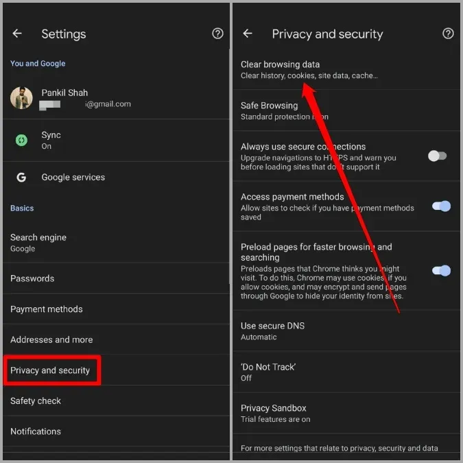 Clearing browser cache and web storage on Chrome mobile to resolve loading lag