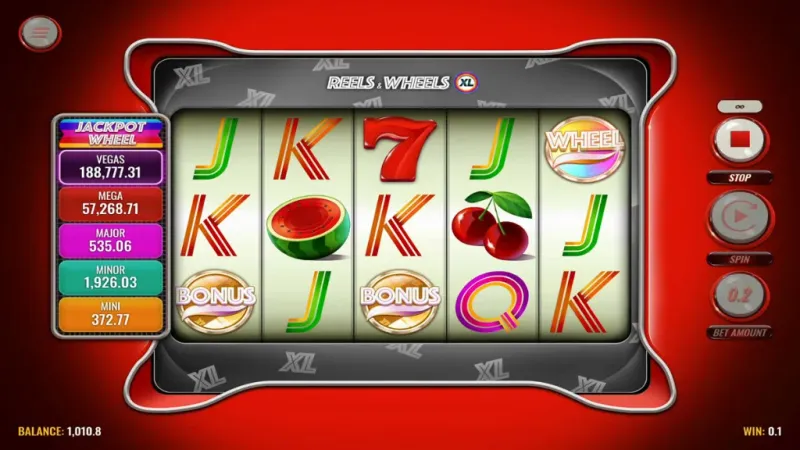 Four-tier progressive jackpot wheel featuring Mini, Minor, Major, and Mega jackpots